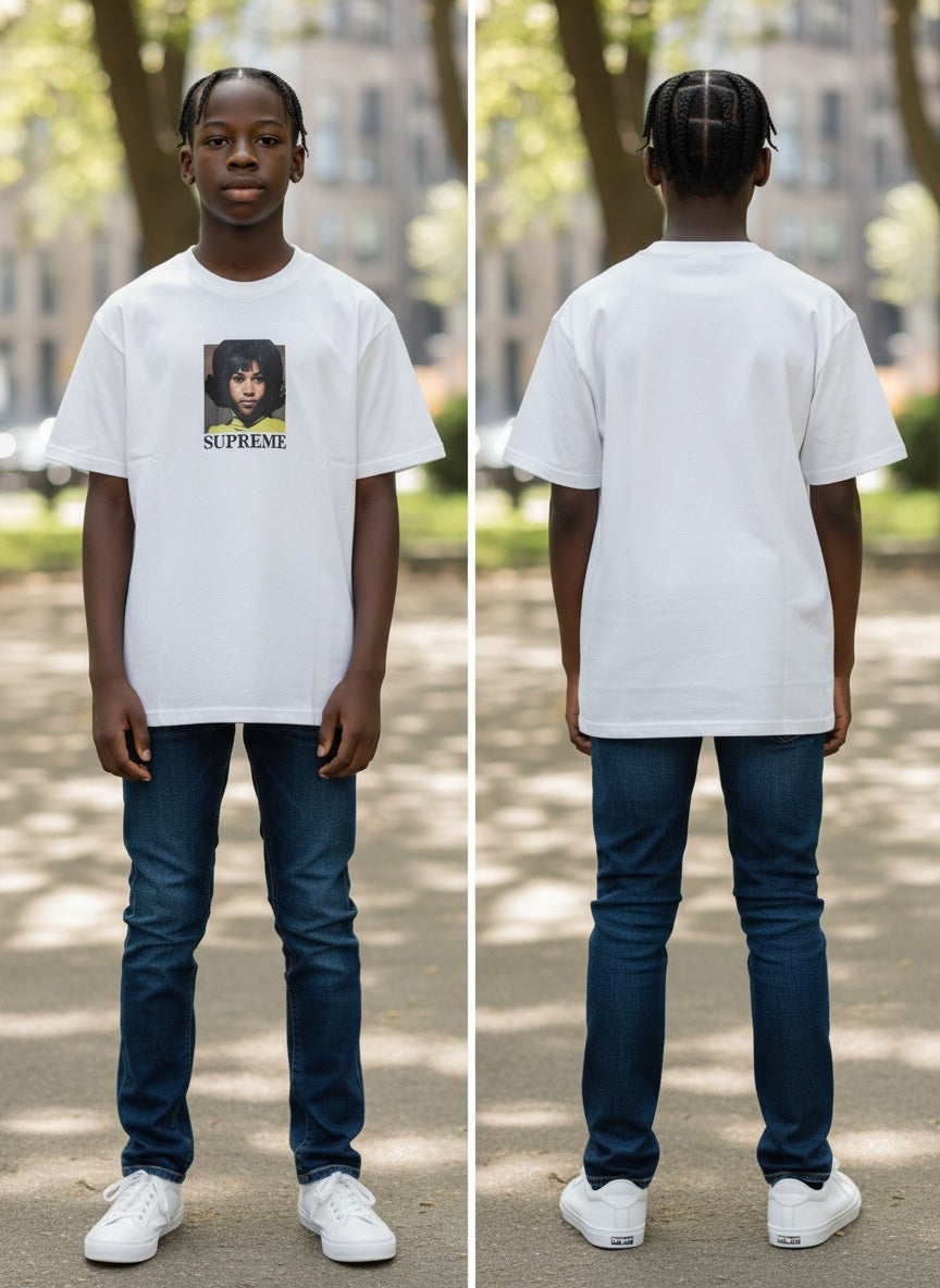 Supreme White Graphic Crewneck T-Shirt